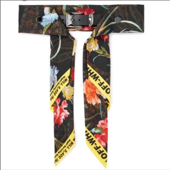 Off-White Black Floral Belt